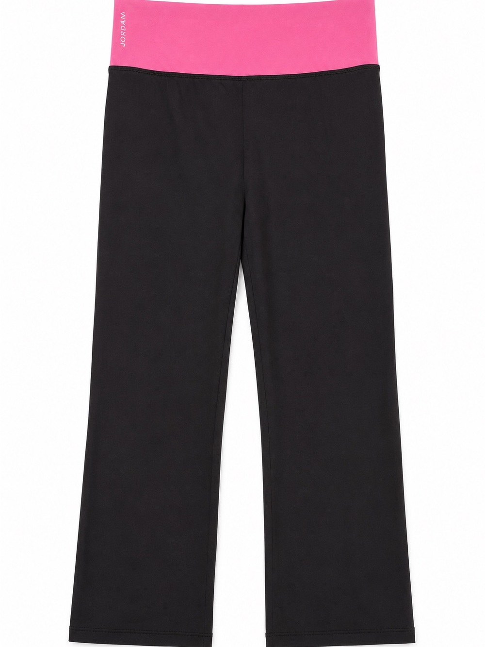 Women's Black Yoga Pants with Pink Waistband